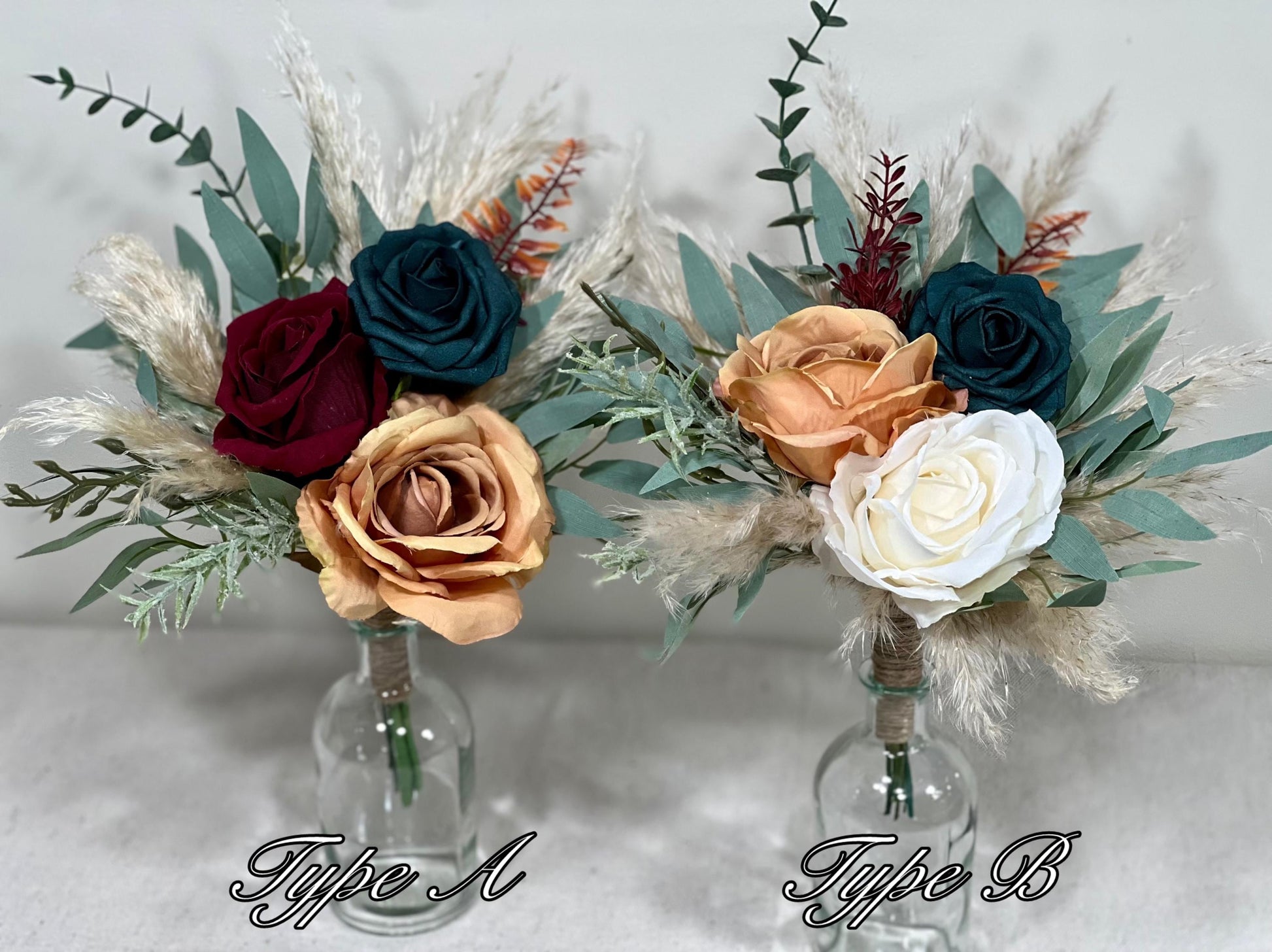 Wedding Dark Teal Bouquet Bridal Burgundy Terracotta Bridesmaids Burgundy Burnt Orange Bouquet Dark Teal Rust Artificial Flowers Bouquet