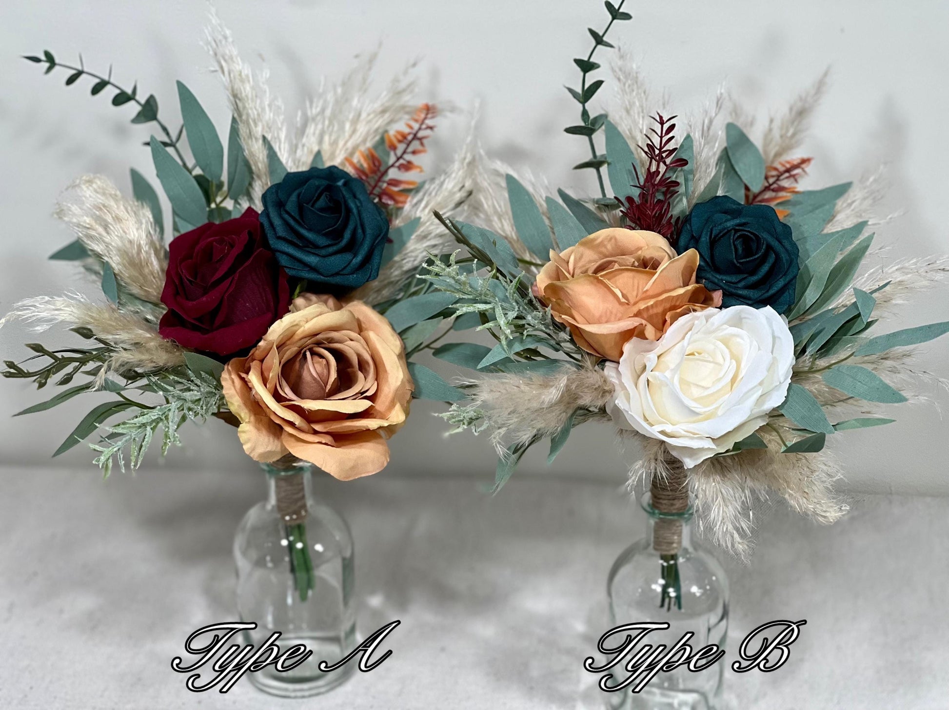 Wedding Dark Teal Bouquet Bridal Burgundy Terracotta Bridesmaids Burgundy Burnt Orange Bouquet Dark Teal Rust Artificial Flowers Bouquet