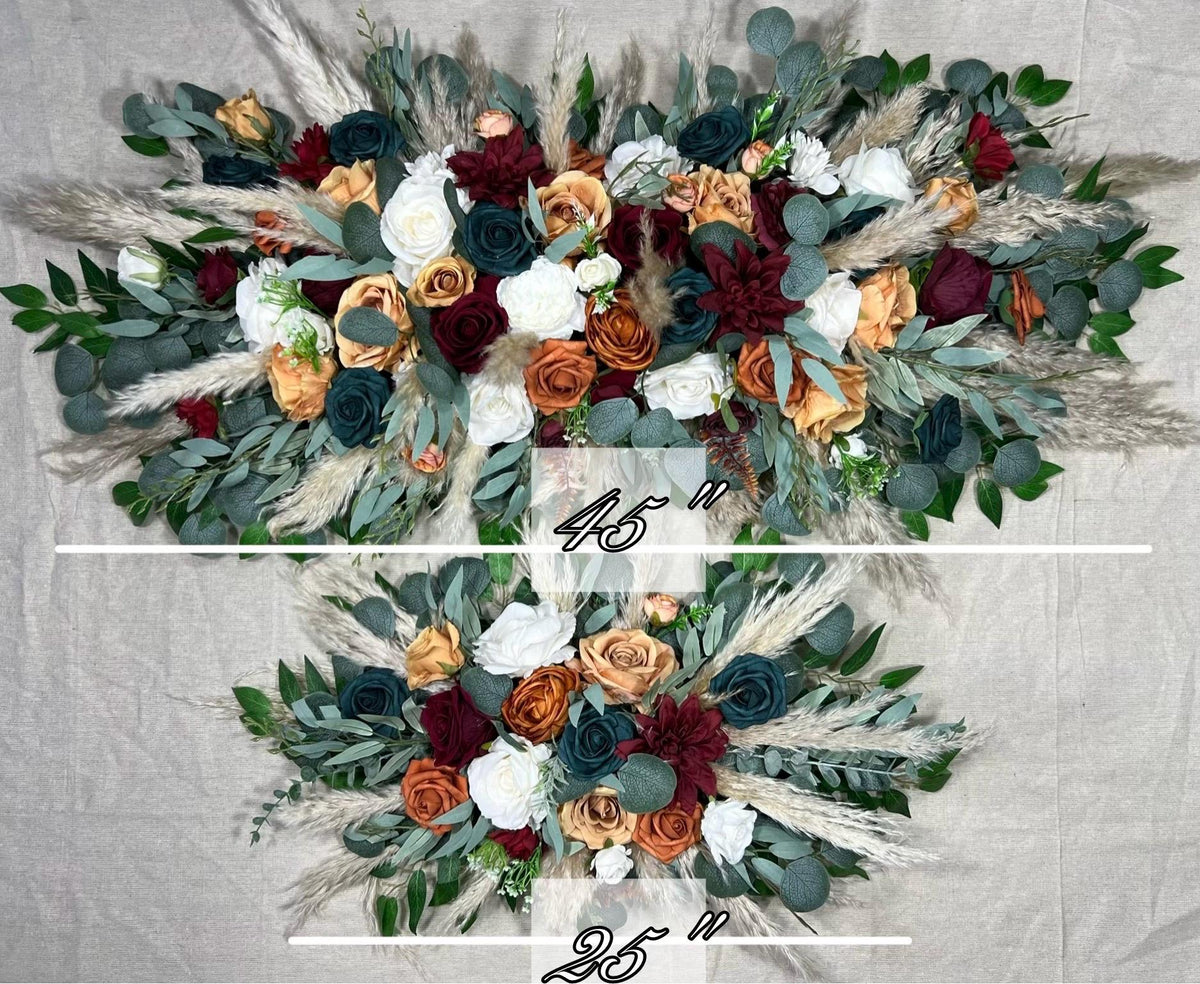 Teal Arch Arrangement Wedding Burnt Orange Teal Arbor Arrangement White Terracotta Teal Rust Arch Arrangement Backdrop Wedding Teal Boho