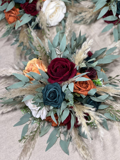 Dark Teal Centerpiece Wedding White Table Flower Ball Decoration Burgundy Teal Table Centerpiece Barrel Rust Whiskey Dark Teal Terracotta