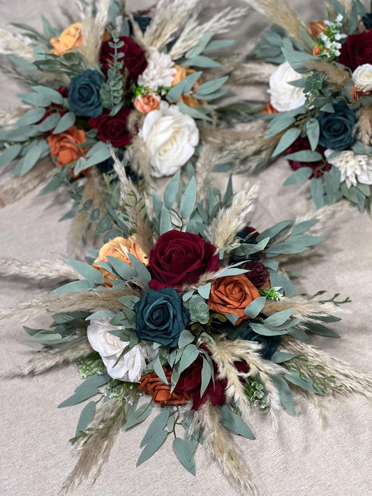 Dark Teal Centerpiece Wedding White Table Flower Ball Decoration Burgundy Teal Table Centerpiece Barrel Rust Whiskey Dark Teal Terracotta