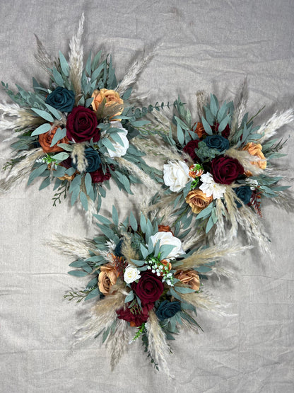 Dark Teal Centerpiece Wedding White Table Flower Ball Decoration Burgundy Teal Table Centerpiece Barrel Rust Whiskey Dark Teal Terracotta