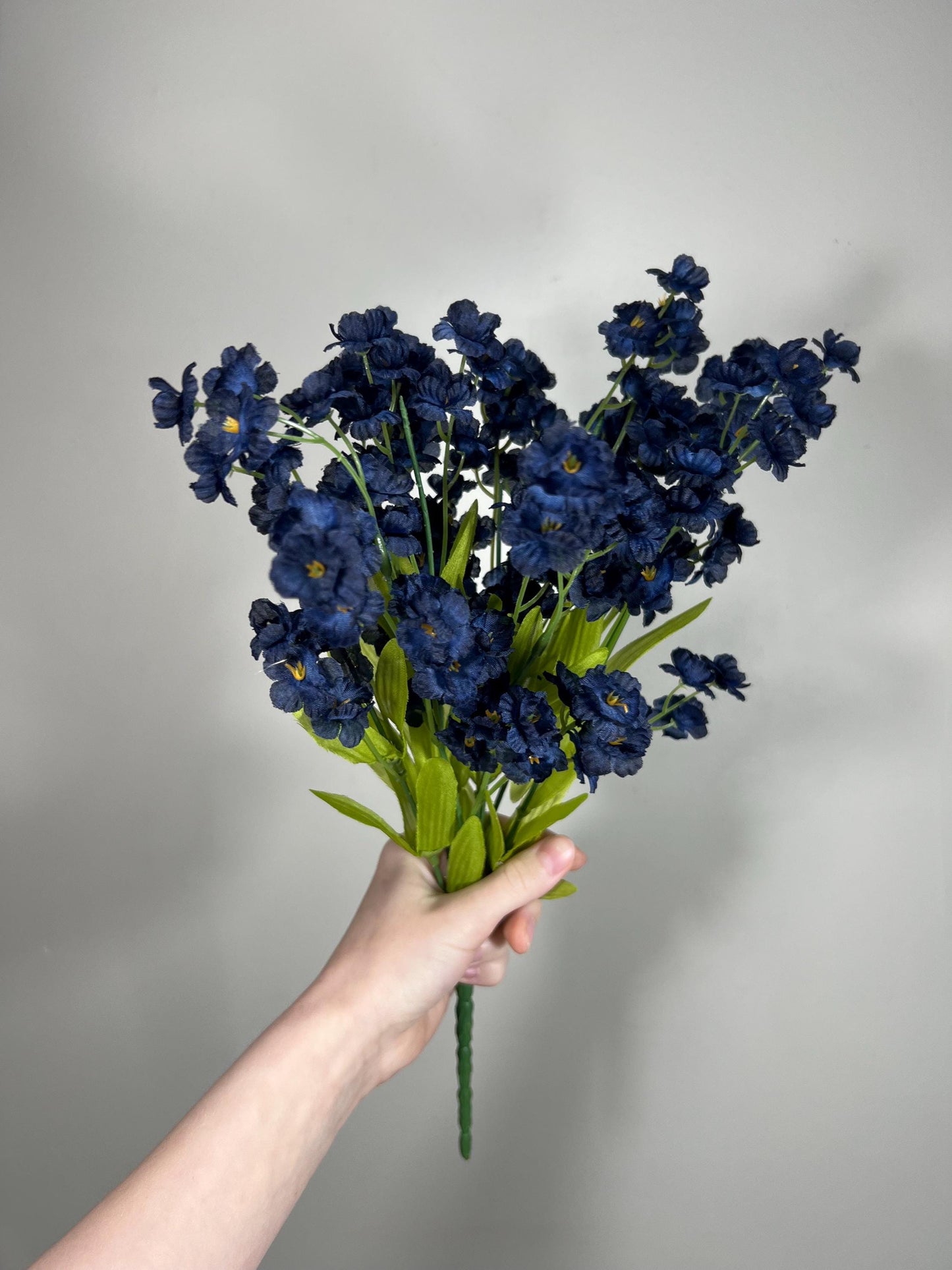 Dark Blue Flowers Ruffle Bush Navy Blue Flowers Home Decor DIY Wedding Wild Flower Blue Navy Artifical Flower Faux Dark Blue