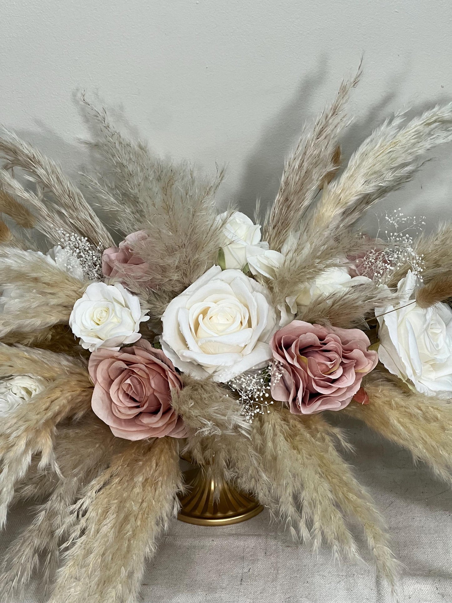 Wedding Centerpiece Dusty Rose Boho Table Decor White Centerpiece Pink Wedding Table Centerpiece Pampas Grass Artificial Flower Dried