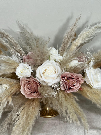 Wedding Centerpiece Dusty Rose Boho Table Decor White Centerpiece Pink Wedding Table Centerpiece Pampas Grass Artificial Flower Dried