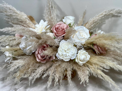 Wedding Centerpiece Dusty Rose Boho Table Decor White Centerpiece Pink Wedding Table Centerpiece Pampas Grass Artificial Flower Dried