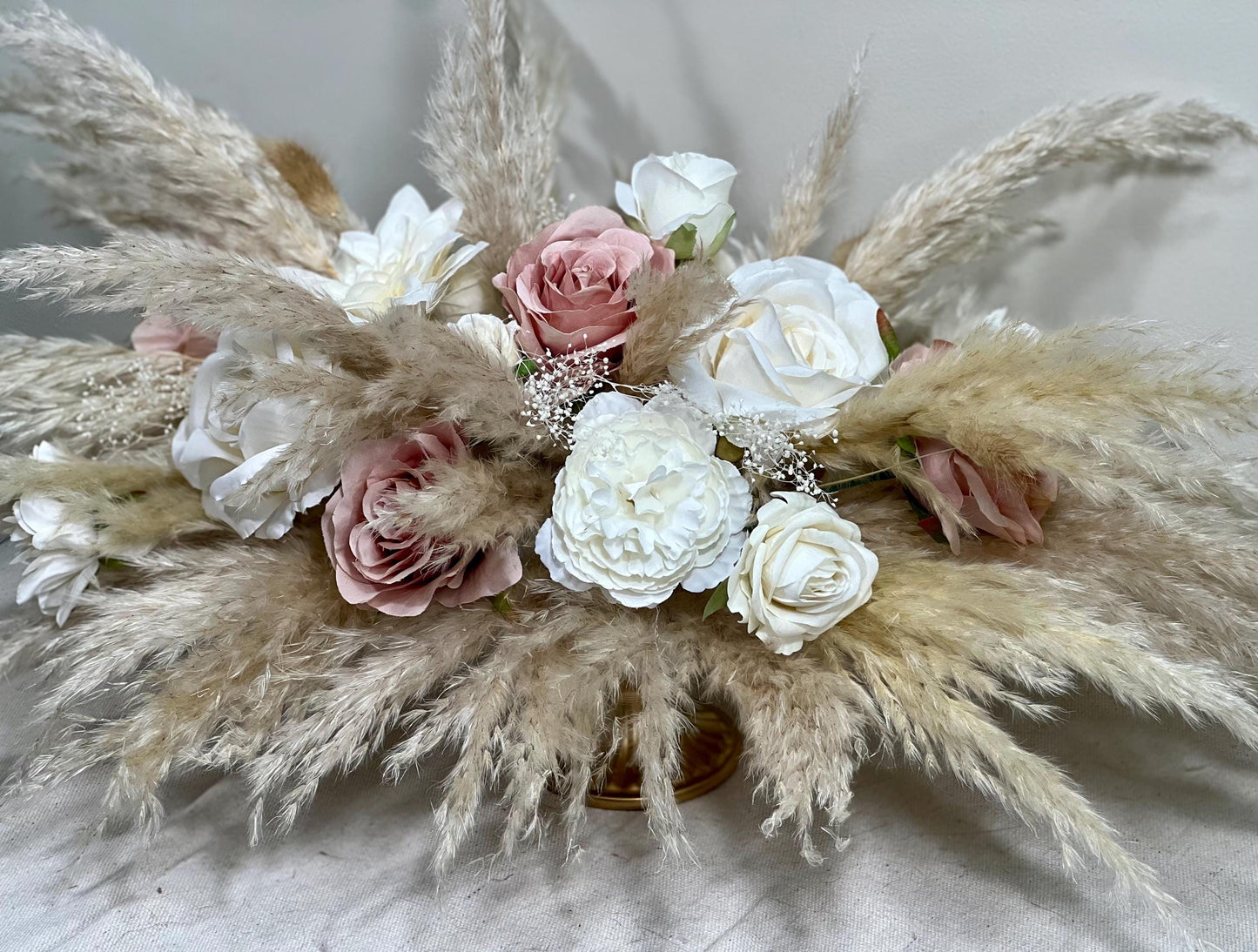 Wedding Centerpiece Dusty Rose Boho Table Decor White Centerpiece Pink Wedding Table Centerpiece Pampas Grass Artificial Flower Dried