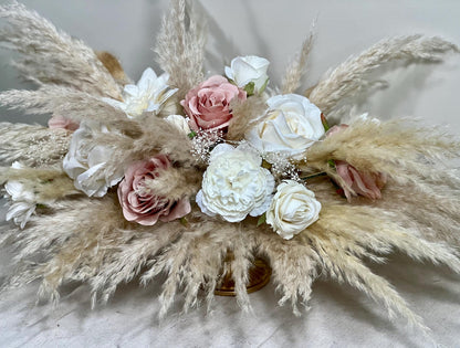 Wedding Centerpiece Dusty Rose Boho Table Decor White Centerpiece Pink Wedding Table Centerpiece Pampas Grass Artificial Flower Dried