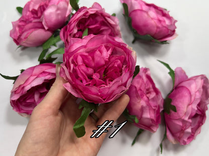 Pink Peony Artificial Flowers Head Rose Fuchsia Rose Cabbage Wedding Fake Roses Pink Home Decor Silk Decorative Wedding