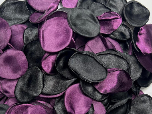 Black Purple Petals Wedding Decor Flower Girl Petals Black Wedding Aisle Decor Flower Petals Black Purple Dark Ceremony Decor Plum Confetti