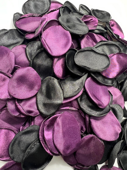 Black Purple Petals Wedding Decor Flower Girl Petals Black Wedding Aisle Decor Flower Petals Black Purple Dark Ceremony Decor Plum Confetti