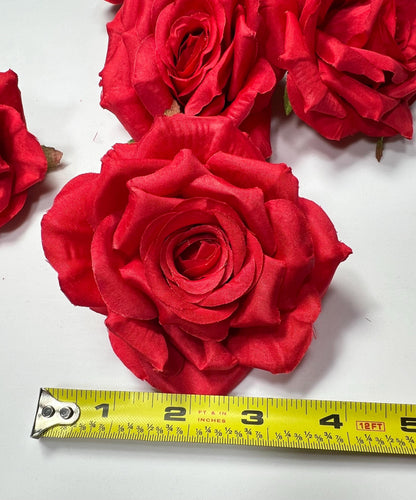 Red Rose Head 4 inch Wedding Decor Dark Red Rose Christmas Red Rose Wedding DIY Craft Supplies Red Rose Head Home Decor