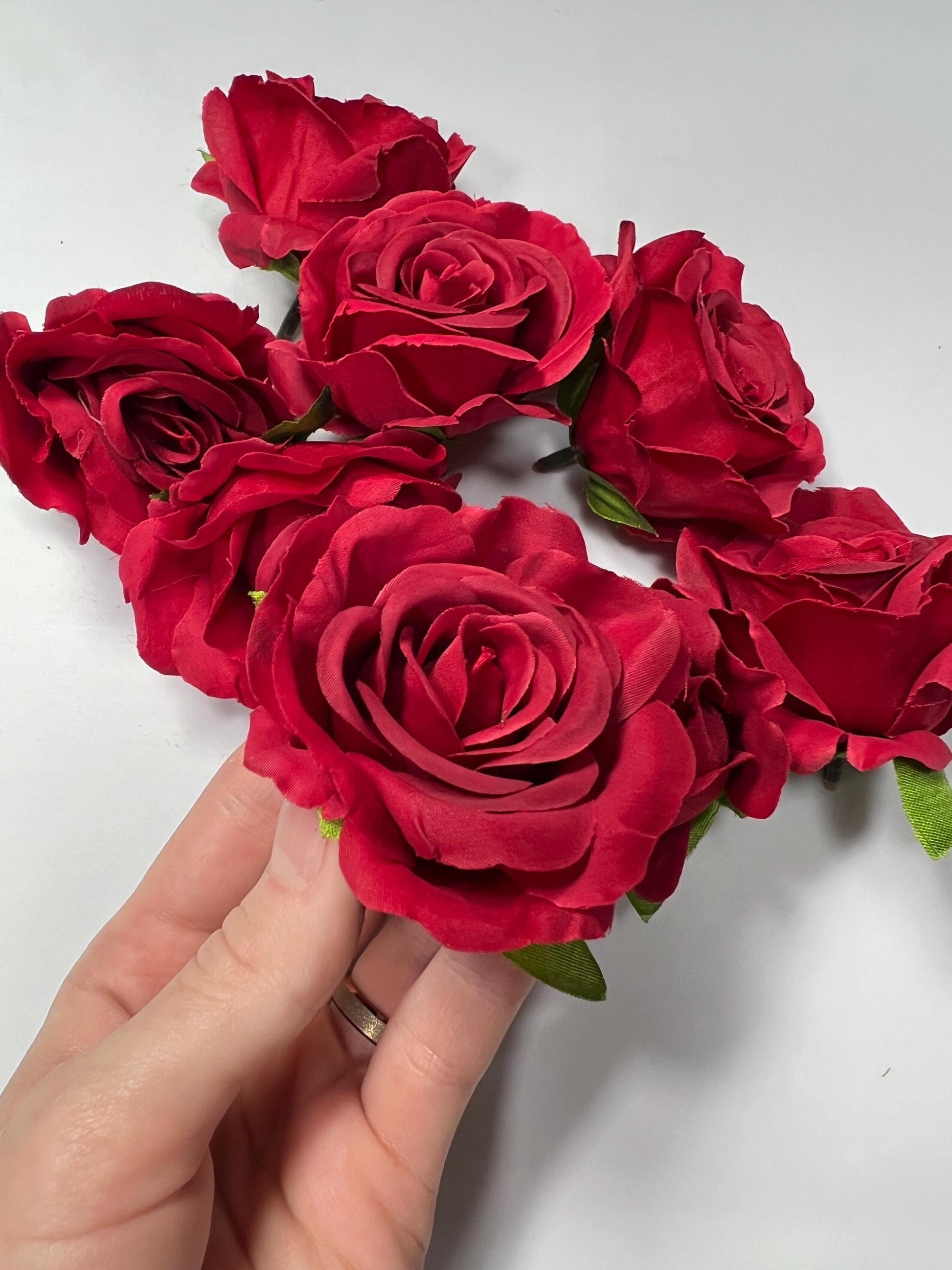 Red Rose Head 2 inch Wedding Decor Dark Red Rose Christmas Red Small Rose Wedding DIY Craft Supplies Red Rose Head Home Decor