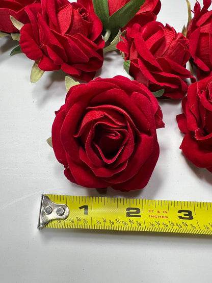 Red Rose Head 2 inch Wedding Decor Velvet Dark Red Rose Christmas Red Small Rose Wedding DIY Craft Supplies Red Rose Head Home Decor