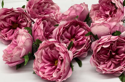 Pink Peony Artificial Flowers Head Rose Fuchsia Rose Cabbage Wedding Fake Roses Pink Home Decor Silk Decorative Wedding