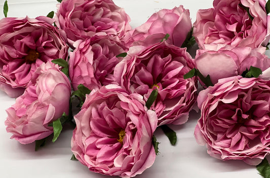 Pink Peony Artificial Flowers Head Rose Fuchsia Rose Cabbage Wedding Fake Roses Pink Home Decor Silk Decorative Wedding