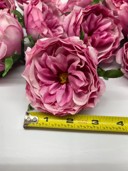 Pink Peony Artificial Flowers Head Rose Fuchsia Rose Cabbage Wedding Fake Roses Pink Home Decor Silk Decorative Wedding