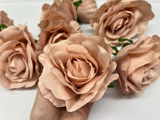 Blush Pink Rose Artificial Flowers 4" Head Rose Dusty Rose Wedding Pale Pink Dusty Flowers Head Blush DIY Craft Supplies Pink Wedding