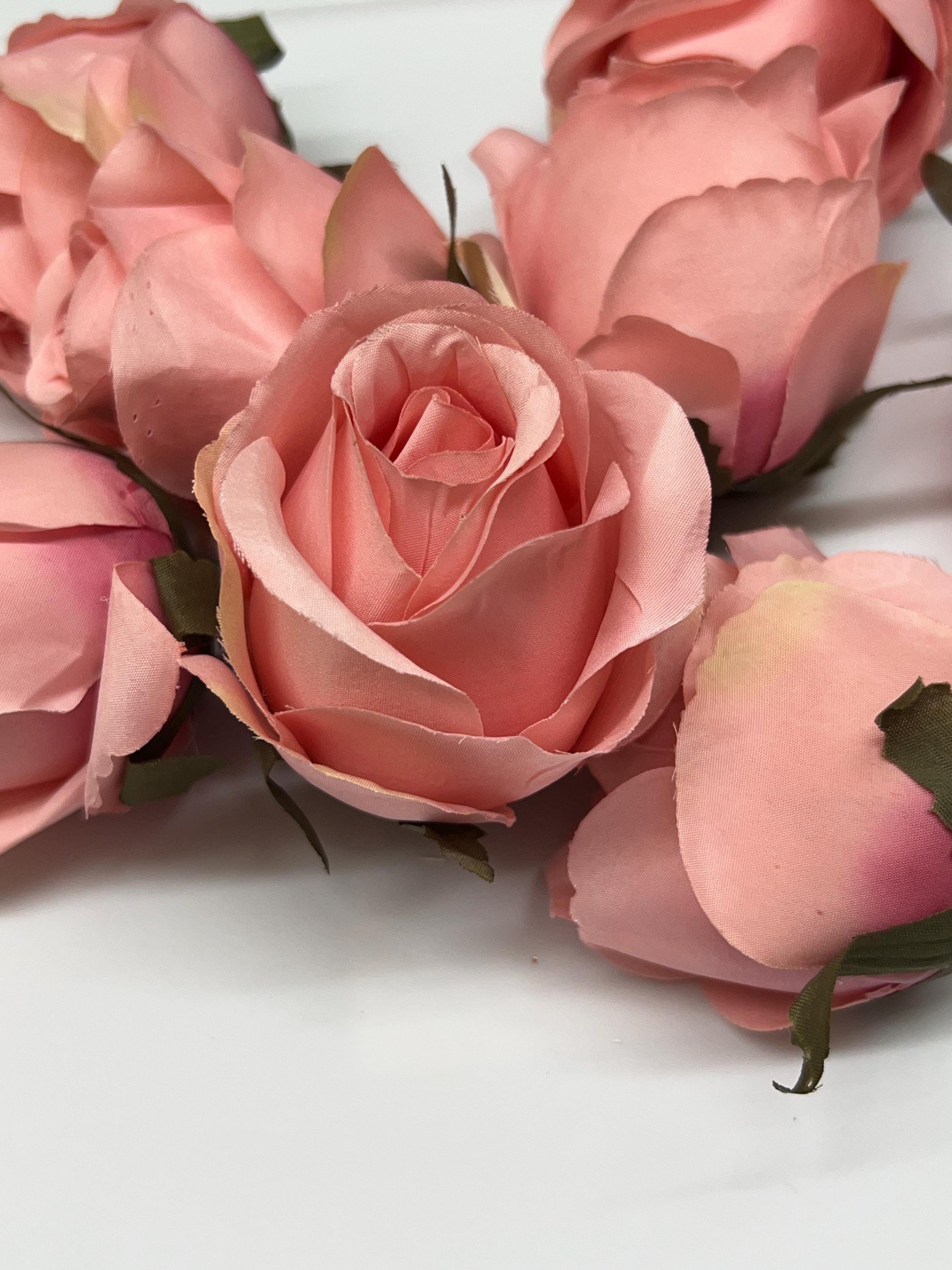 Pink Rose Peach Flower Coral Rose Head Wedding Pink Head Dusty Rose Wedding Roses Pink Home Decor Silk DIY Wedding Supplies Craft Pink Rose