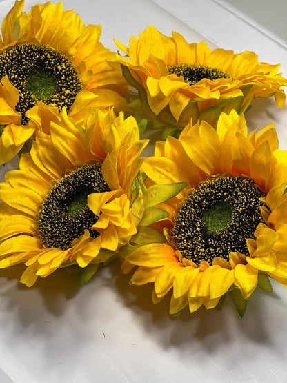 Sunflower Head Flower Artificial Wedding Sunflower Head 5 inch Flower Head Sunflower DIY Wedding Supplies Craft Sunflower Big Fake Flower