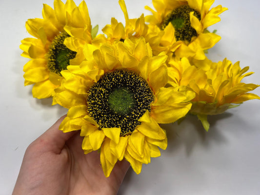 Sunflower Head Flower 3.5 inch Artificial Wedding Sunflower Head Flower Head Sunflower DIY Wedding Supplies Craft Sunflower Big Fake Flower