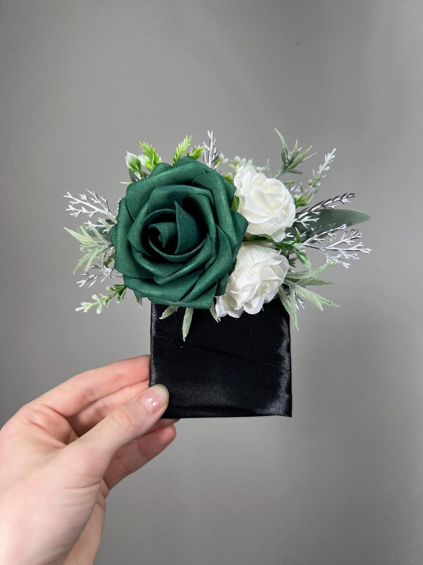 Emerald Green Hair Comb Wedding Forest Green Gold Accessories Hair Comb Ivory Emerald Green Headpiece Floral Hair Comb Artiticial Flower
