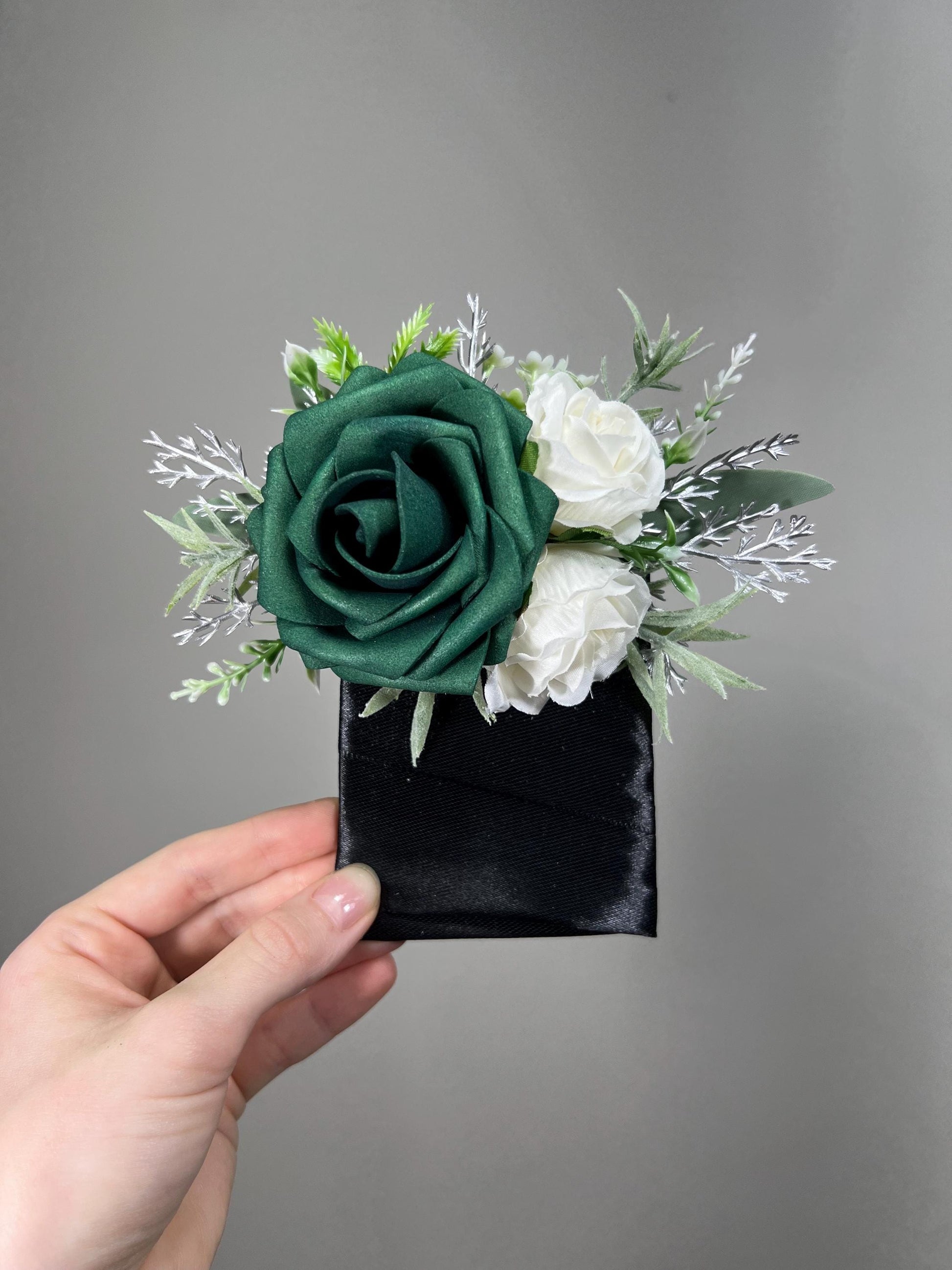Emerald Green Hair Comb Wedding Forest Green Gold Accessories Hair Comb Ivory Emerald Green Headpiece Floral Hair Comb Artiticial Flower