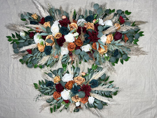 Teal Arch Arrangement Wedding Burnt Orange Teal Arbor Arrangement White Terracotta Teal Rust Arch Arrangement Backdrop Wedding Teal Boho