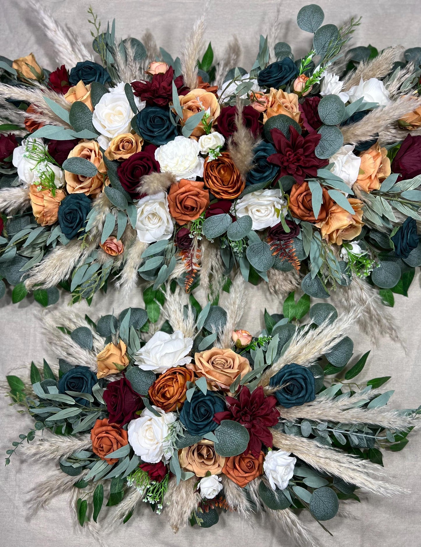 Teal Arch Arrangement Wedding Burnt Orange Teal Arbor Arrangement White Terrcotta Teal Arch Arrangement Rust Teal Arrangement Boho