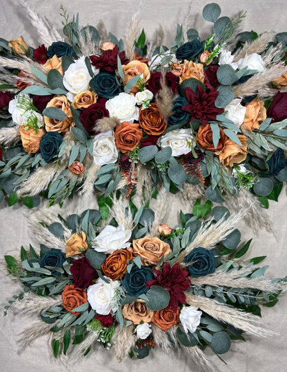 Teal Arch Arrangement Wedding Burnt Orange Teal Arbor Arrangement White Terracotta Teal Rust Arch Arrangement Backdrop Wedding Teal Boho