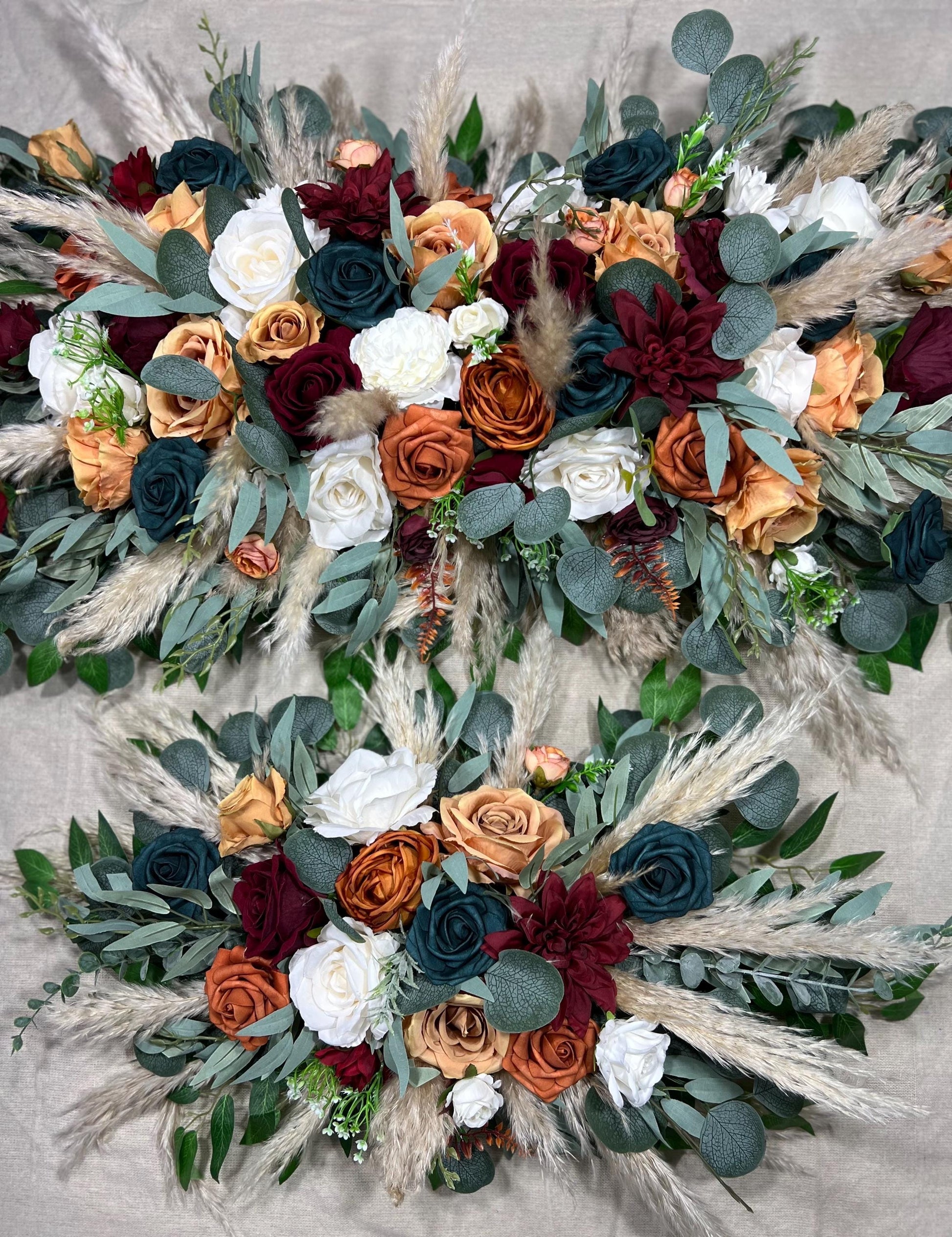 Teal Arch Arrangement Wedding Burnt Orange Teal Arbor Arrangement White Terracotta Teal Rust Arch Arrangement Backdrop Wedding Teal Boho