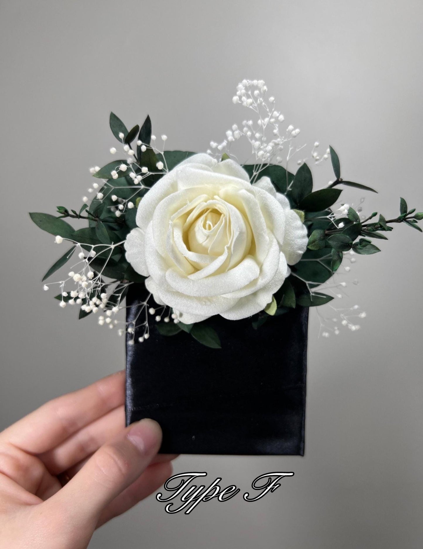 White Rose Pocket Boutonniere, Ivory Artificial Wedding Boutonniere, Groom Groomsmen Floral Pocket Square, Eucalyptus Greenery Boutonnière