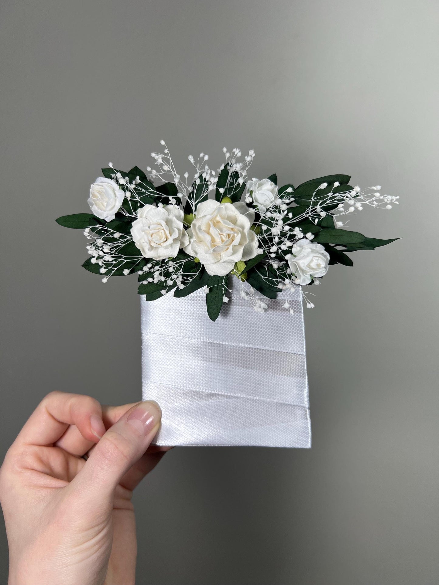 Pocket Boutonniere Wedding White Eucalyptus Square Boutonniere Groom Baby Breath Pocket White Boutonniere Rustic Wedding Boutonnière