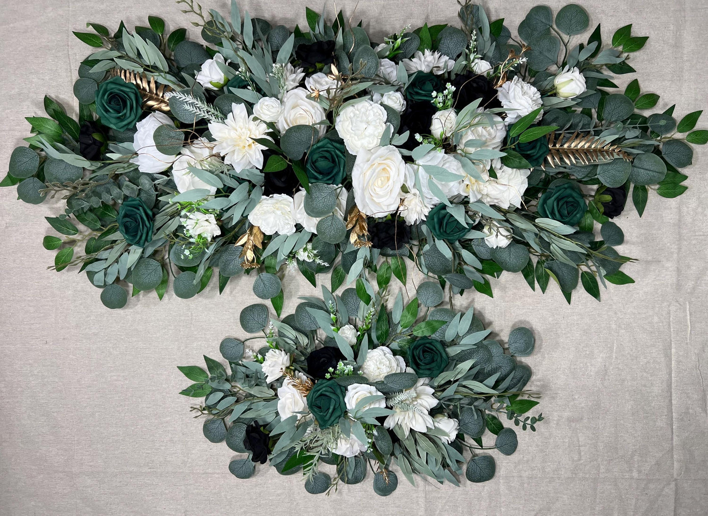 Emerald Green Centerpiece Wedding Sweetheart White Black Home Decor Table Runner White Emerald Green Hunter Wedding Altar Mantle