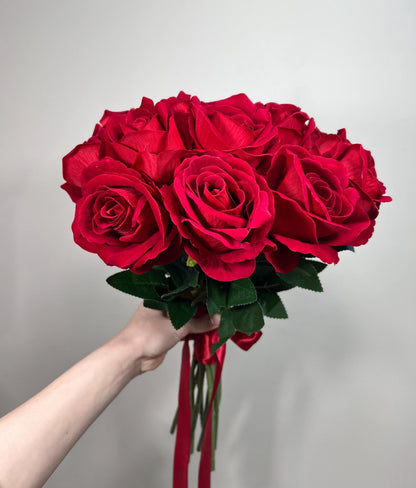 Red Bouquet Wedding Bridal Dark Red Bouquet Bridesmaids Red Bouquet Artificial Flower Reddit