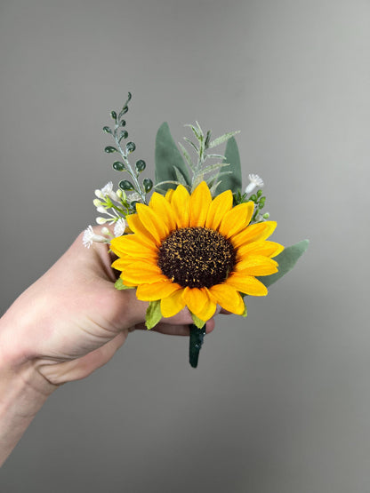 Sunflower Boutonniere Groom Boutonnières Sundlower Groomsmen Yellow Sunflower Boutonnière Groom Fall Sunflower Artificial Flowers