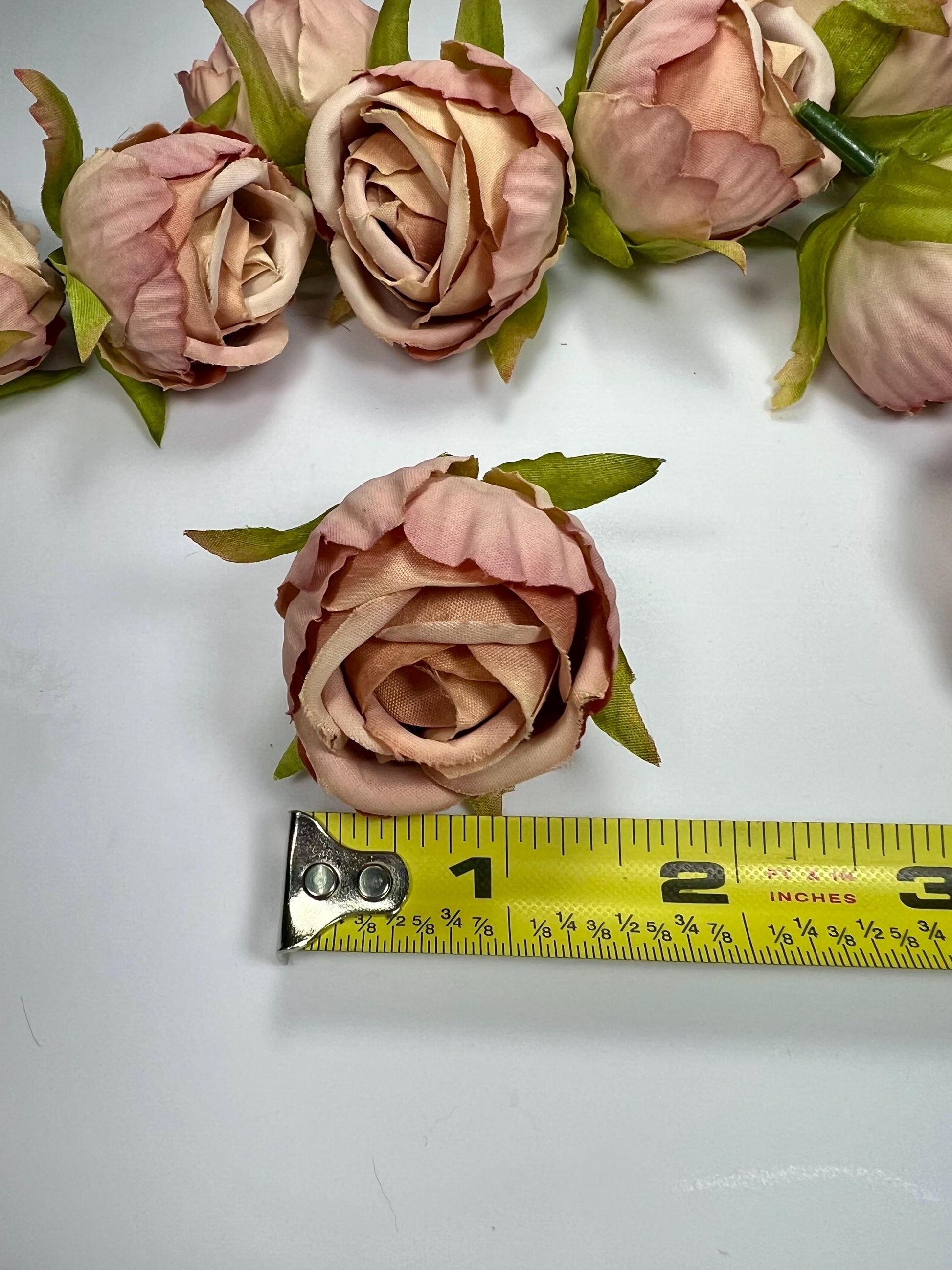 Dusty Rose Flower Head Wedding 1.5” Blush Pink Peony Artificial Flower Cream Taupe Heads Flower Dusty Blush Flower Craft Supplies Wedding