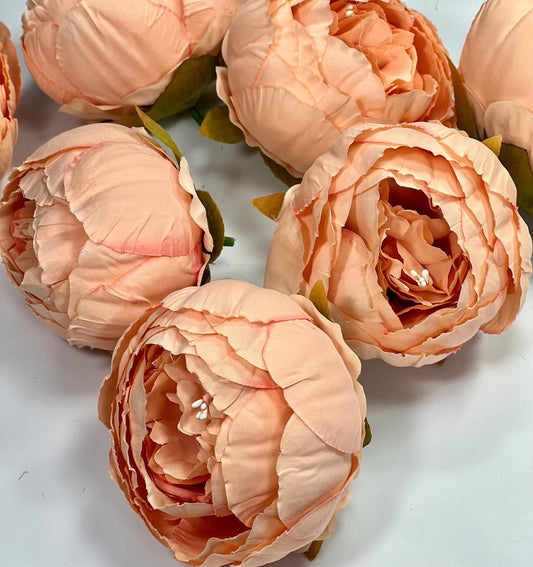 Peach Flower Head 3 inch Wedding Coral Artiricial Peony Flower Heads Pink Peony Wedding Supplies Craft Salmon Pink Flower Head Peony