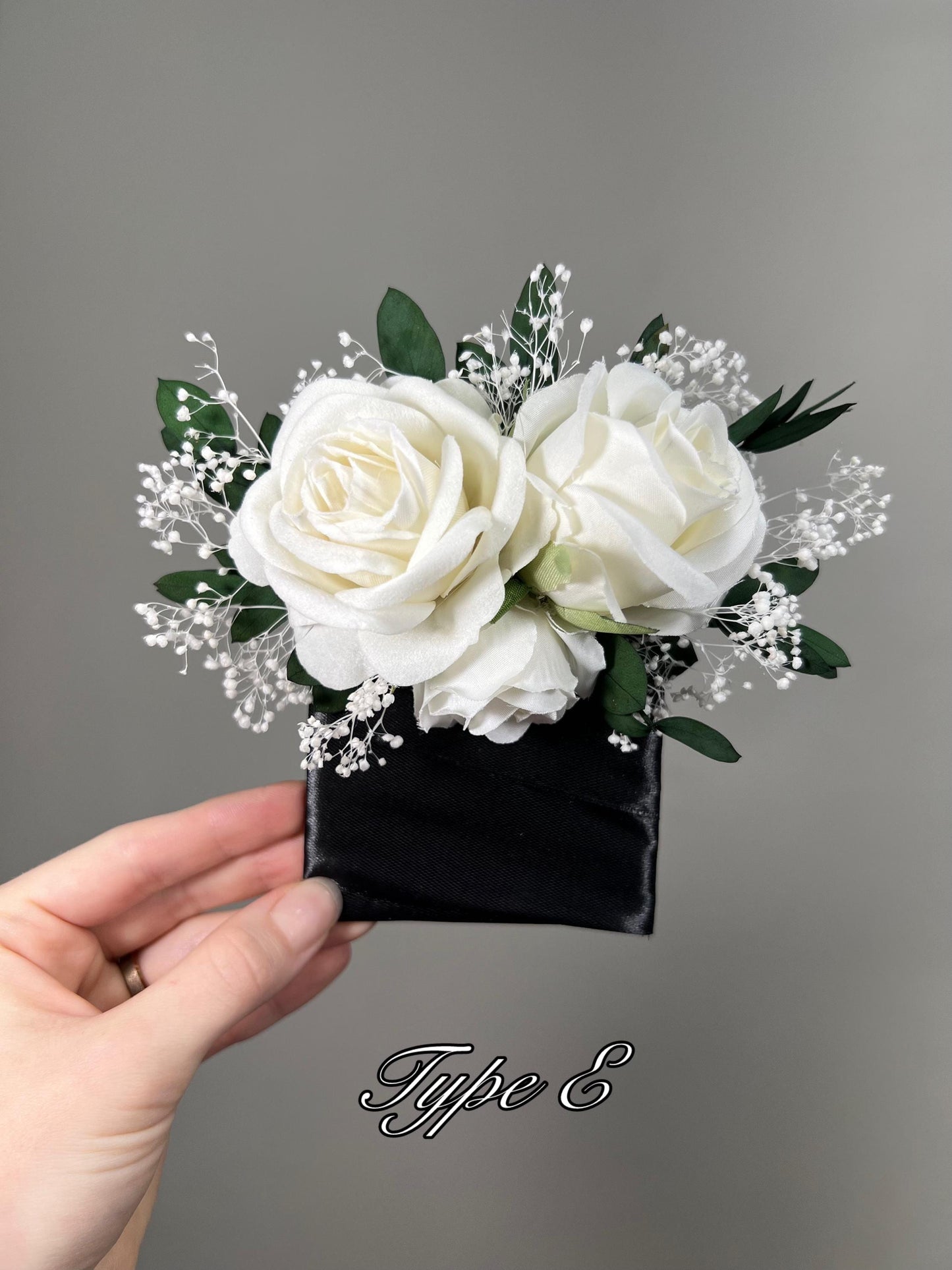 Wedding Pocket Boutonniere White Groom Boutonnière Square Ivory Groomsmen Pocket Boutonniere Wedding Ivory Greenery Artificial Flowers