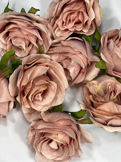 Dusty Rose Flower Head Wedding 3 inch Dusty Rose Artificial Flower Head Craft Supplies Wedding Dusty Rose Faux Flower Heads Dusty Pink