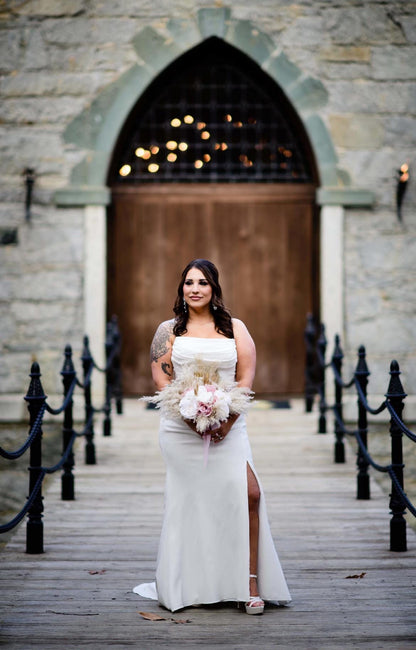 Wedding Dusty Rose Bouquet Boho Bridal White Dusty Rose Bouquet Pampas Grass Bridesmaids Bouquet Pink Palms Leaves Ivory Artificial Flower
