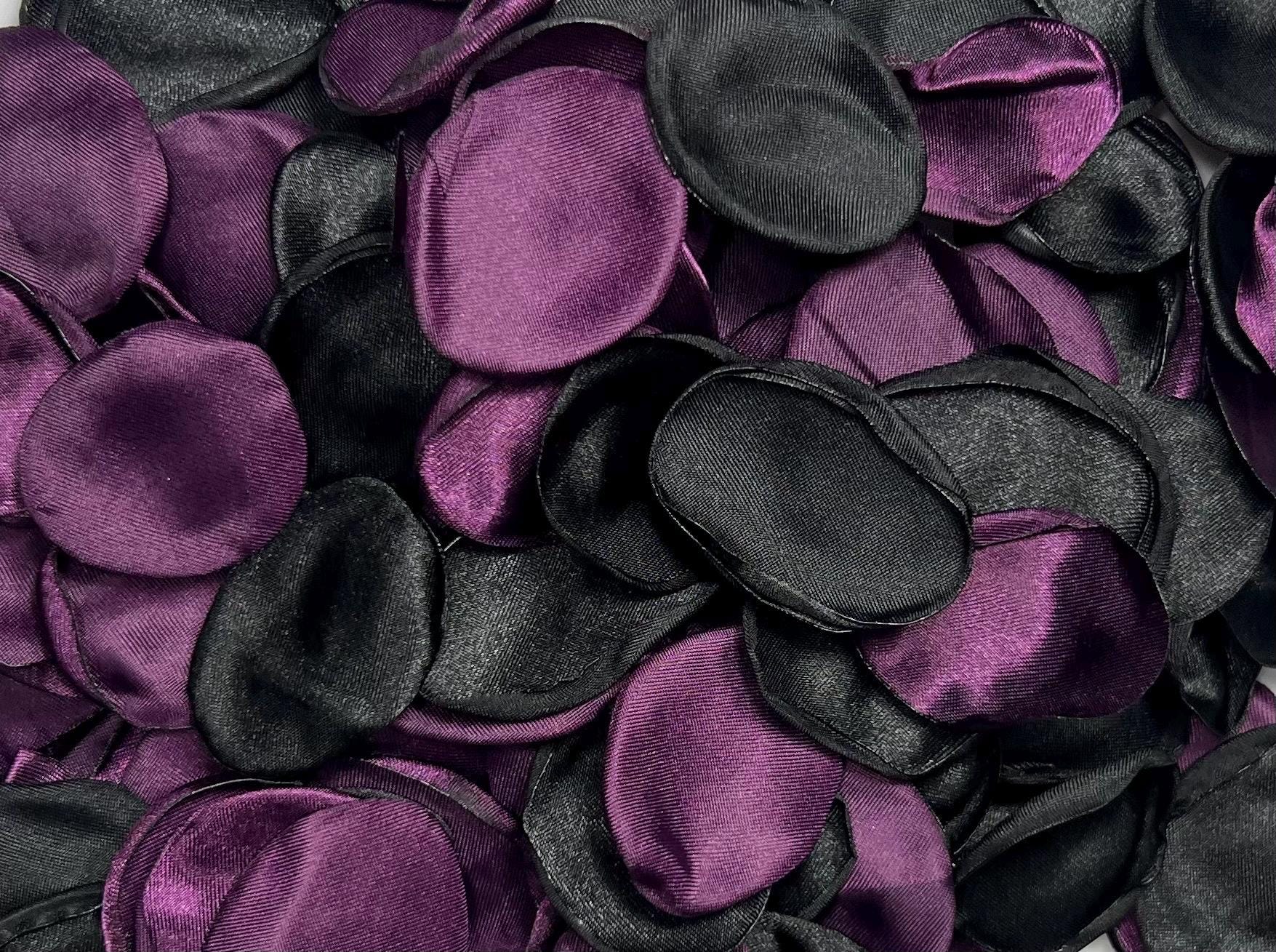 Black Purple Petals Wedding Decor Flower Girl Petals Black Wedding Aisle Decor Flower Petals Black Purple Dark Ceremony Decor Plum Confetti