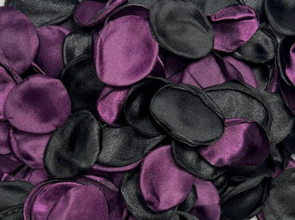 Black Purple Petals Wedding Decor Flower Girl Petals Black Wedding Aisle Decor Flower Petals Black Purple Dark Ceremony Decor Plum Confetti