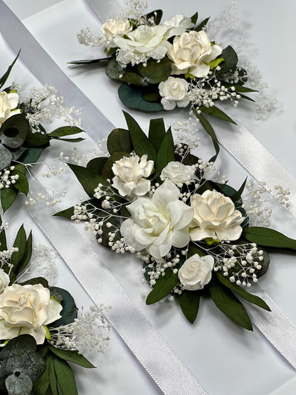 White Corsage Wedding Eucalyptus Corsage Wrist Corsage Bridesmaids White Mom Corsage Ivory Baby Breath Accessories Artificial Flower Reddit