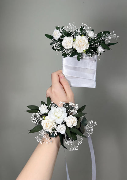 White Corsage Wedding Eucalyptus Corsage Wrist Corsage Bridesmaids White Mom Corsage Ivory Baby Breath Accessories Artificial Flower Reddit