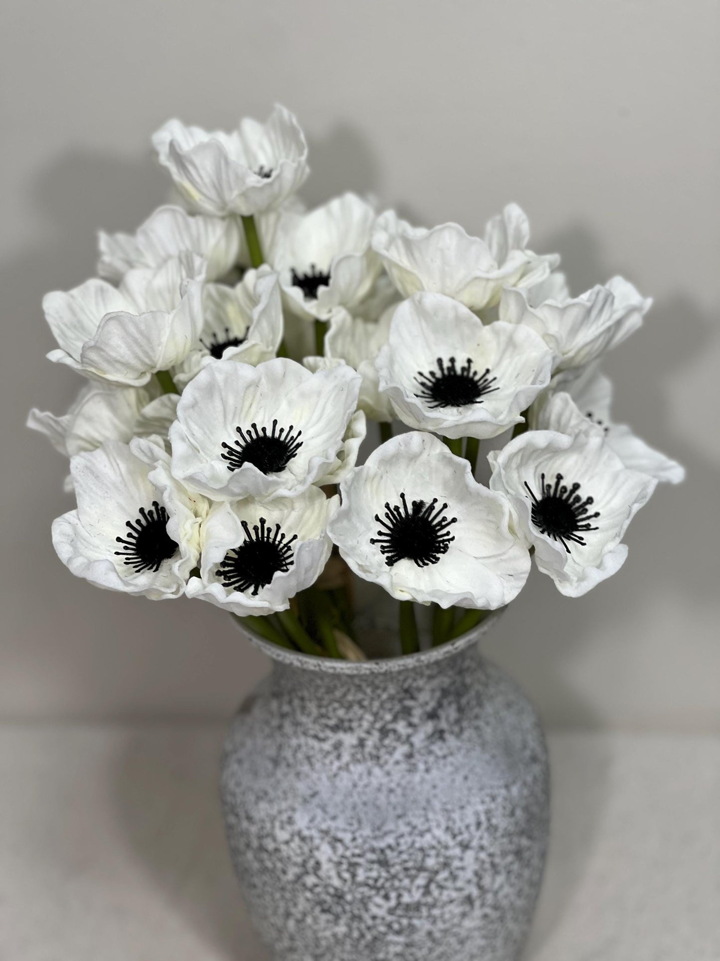 Anemone Artificial Flower Wedding Anemone White Flower Heads with Stems Anemone White Flower Wedding Supply Anemone Flowers Poppy Real Touch