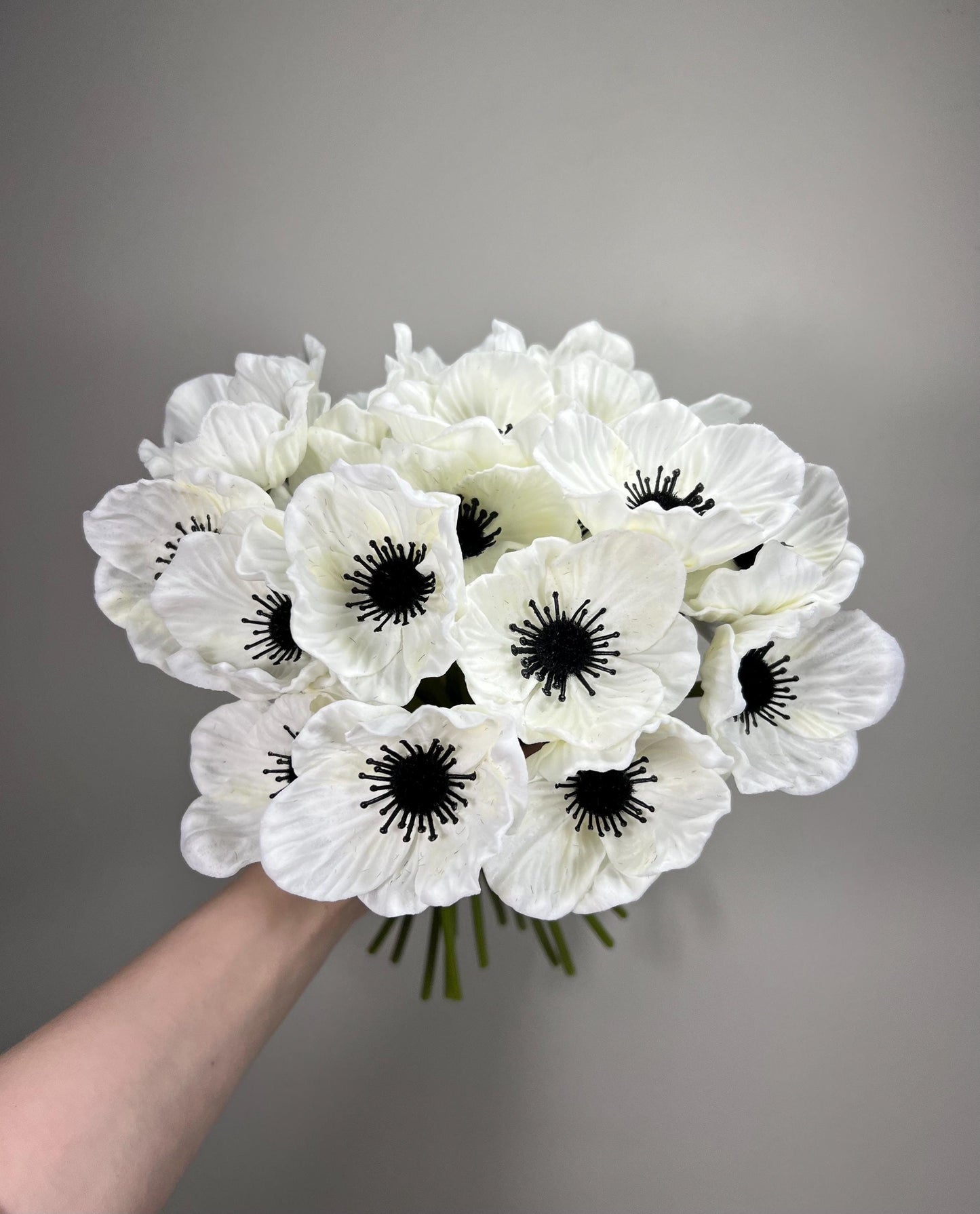 Anemone Artificial Flower Wedding Anemone White Flower Heads with Stems Anemone White Flower Wedding Supply Anemone Flowers Poppy Real Touch