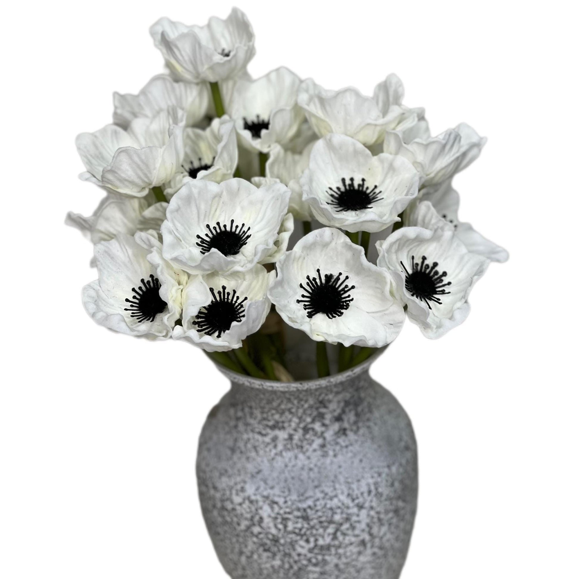 Anemone Artificial Flower Wedding Anemone White Flower Heads with Stems Anemone White Flower Wedding Supply Anemone Flowers Poppy Real Touch
