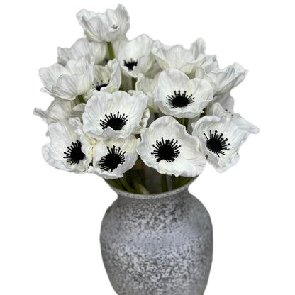 Anemone Artificial Flower Wedding Anemone White Flower Heads with Stems Anemone White Flower Wedding Supply Anemone Flowers Poppy Real Touch