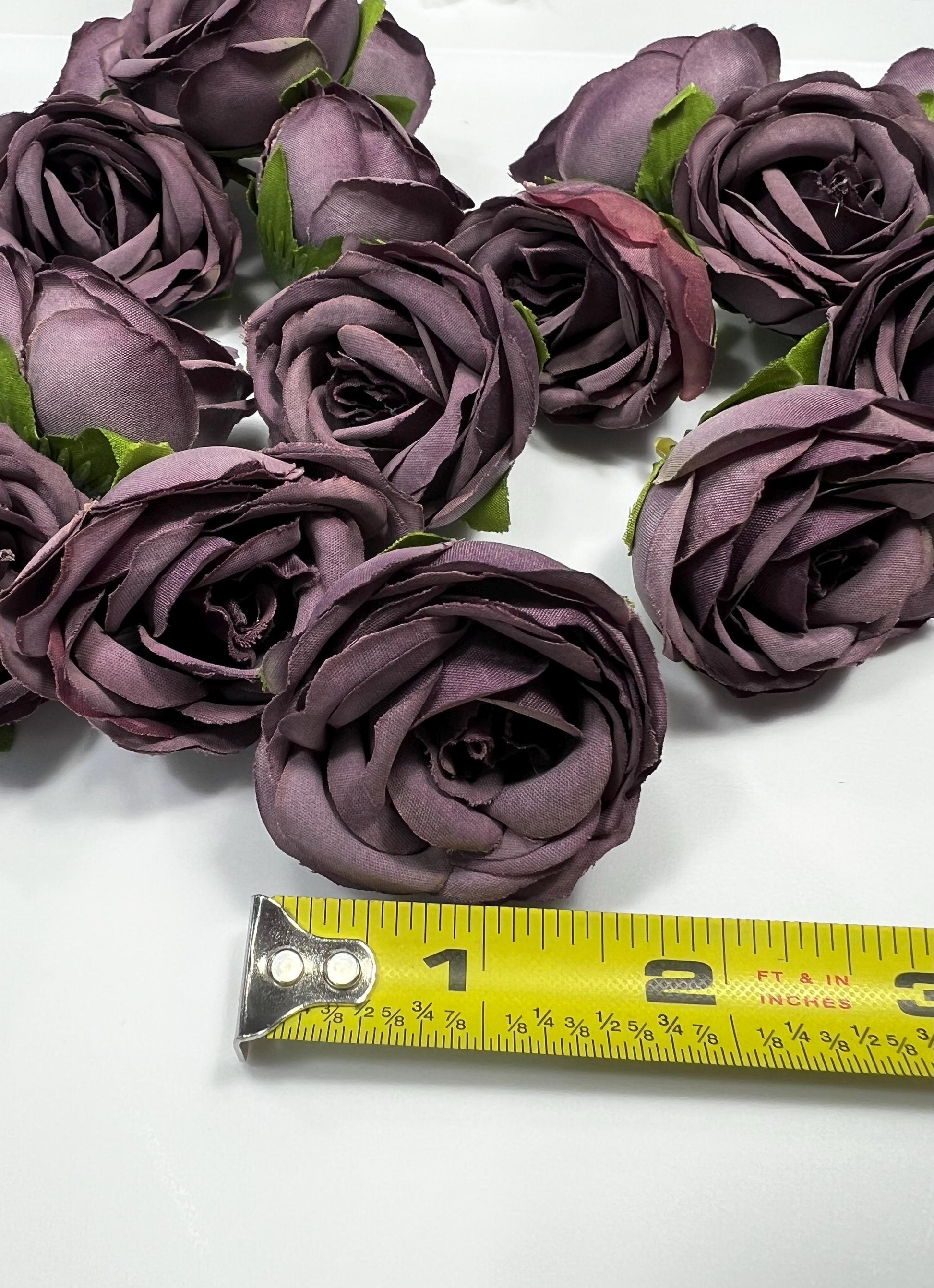 Plum Flower Head 1.5 “ Wedding Dark Purple Flower Heads Rose Deep Purple Wedding Craft Supplies Plum Artificial Rose Head Dark Purple